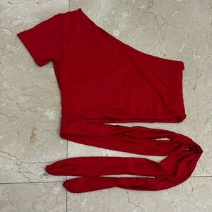 ✨NWOT✨Sexy 💋crop Top 💋stretch lycra from Colombia- Awesome shape color: red